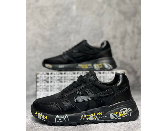 Premiata Mick черные кожа