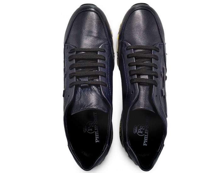 Кроссовки Premiata Mick Темно-синие кожаные мужские