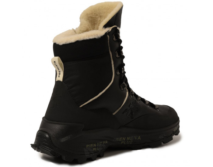 Кроссовки Premiata Mid-Treck 279 Черные кожаные мужские с мехом