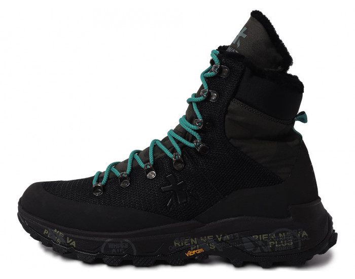 Кроссовки Premiata Mid-Treck 283 Черные текстильные мужские с мехом