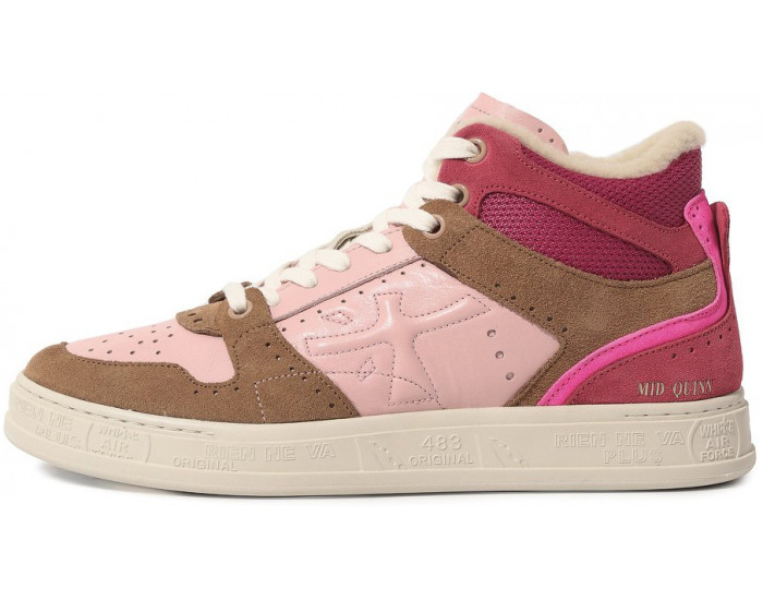 Кроссовки Premiata Midquinn D Розовые с коричневым с мехом