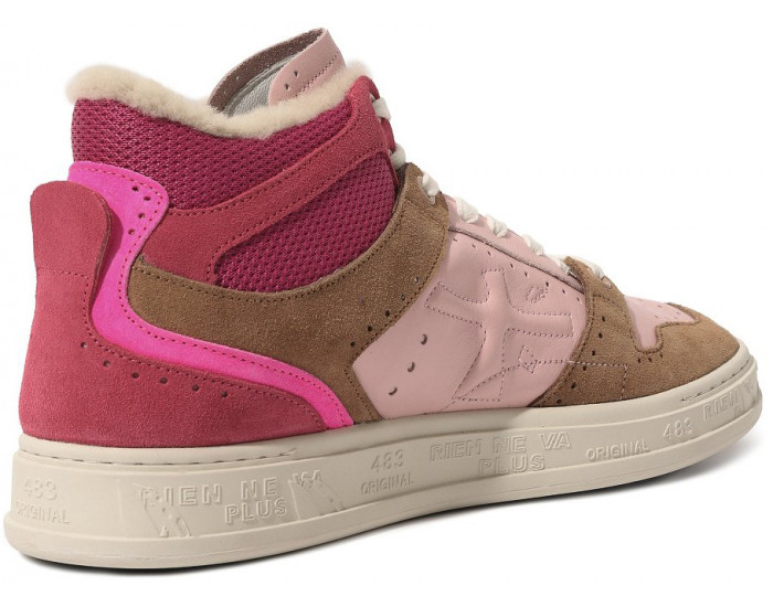 Кроссовки Premiata Midquinn D Розовые с коричневым с мехом