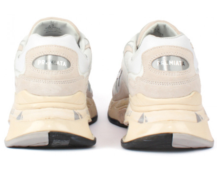 Premiata Sharky 023 Белые с бежевым спортивные