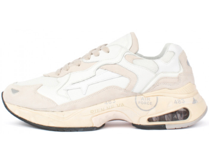 Premiata Sharky 023 Белые с бежевым спортивные