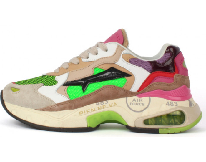 Premiata Sharky 044 Серые с зеленым женские