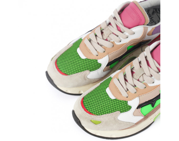 Premiata Sharky 044 Серые с зеленым женские