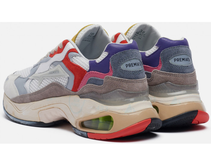 Premiata Sharky 075 Серые с красным женские