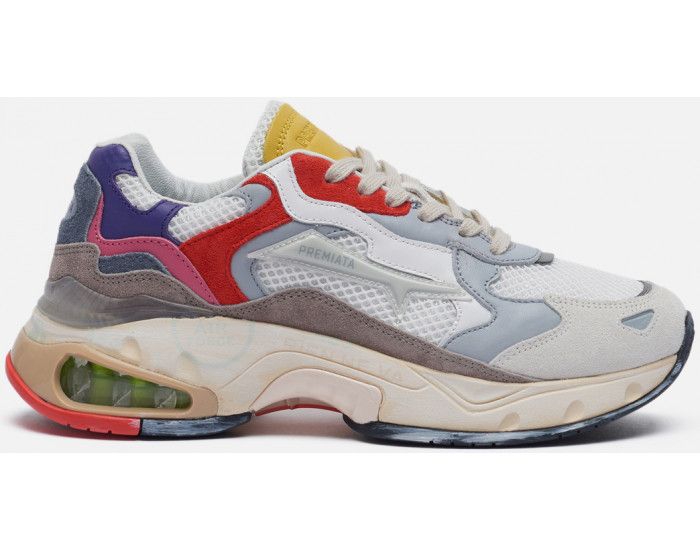 Premiata Sharky 075 Серые с красным женские