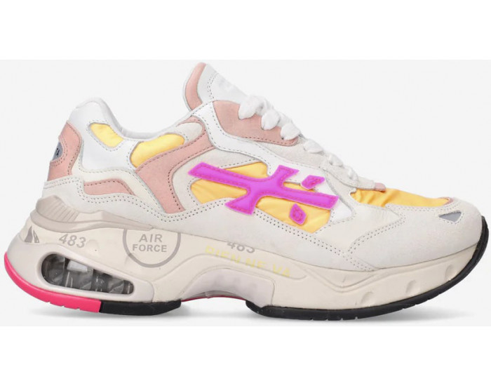 Premiata Sharky 291 Белые с розовым и желтым