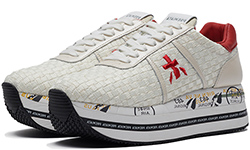 Premiata Beth 5214 белые с красным плетеные