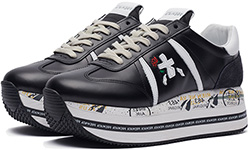 Premiata Beth 5351 кожаные черные с белым