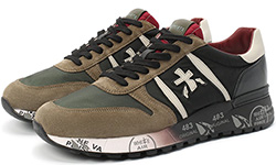 Кроссовки Premiata Lander 4949 Черные хаки мужские