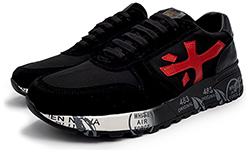 Кроссовки Premiata Mick Черные с красным замшевые