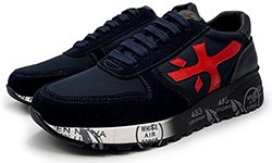 Кроссовки Premiata Mick Темно-синие с красным замшевые