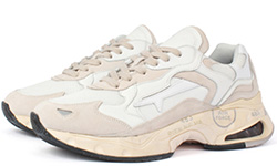Premiata Sharky 023 Белые с бежевым спортивные